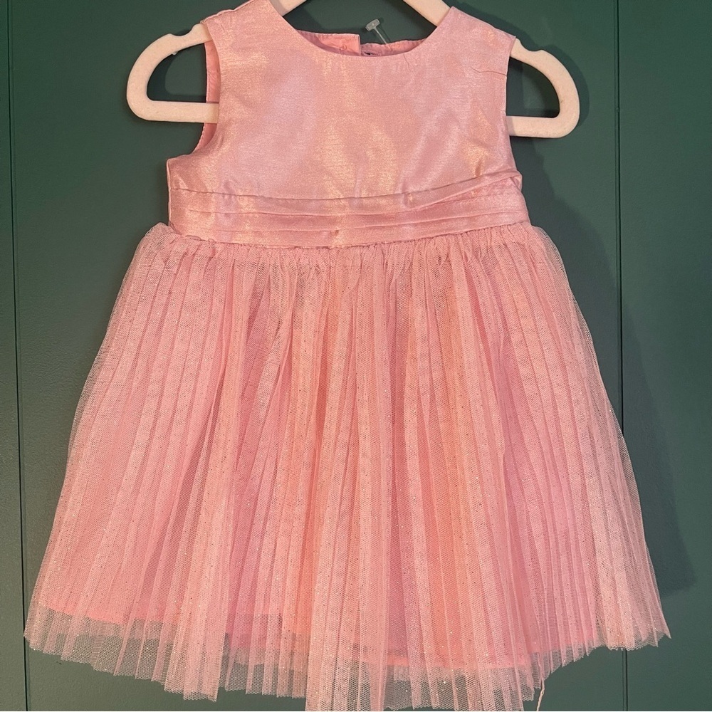 Pink Formal Sleeveless Dress with Pleated Skirt and jacket size 18-24 new